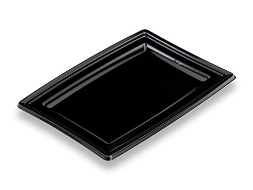 GUILLIN plc280 N Karton Servierboden festliches rechteckig, Kunststoff, schwarz, 27,5 x 19 x 8 cm von GUILLIN