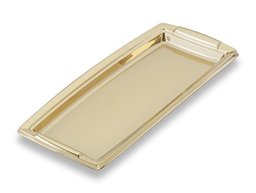 GUILLIN plc3616or Karton Servierboden festliches rechteckig mit Griffen, Kunststoff, Gold, 36 x 16,3 x 1,8 cm von GUILLIN