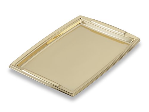 GUILLIN plc3625or Karton Servierboden festliches rechteckig mit Griffen, Kunststoff, Gold, 36 x 25,3 x 1,8 cm von GUILLIN