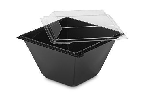 GUILLIN – takipack carpot751pn Sachet de 30 Topf Salat 750 cc Hat Deckel Independent, Polyethylen, schwarz, 13,5 x 13,5 x 8 cm von GUILLIN