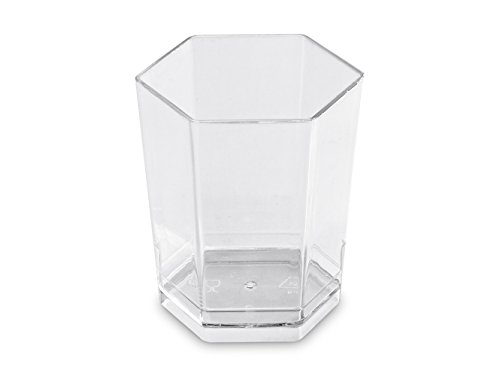 GUILLIN verre5 C Karton Verrine sechseckig 5 cl, Kunststoff, transparent, 4,5 x 4,5 x 5,2 cm von GUILLIN