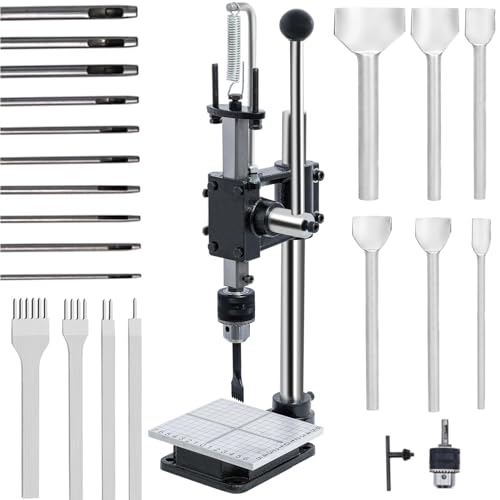 Leder Locher Werkzeug Guilopoer Lochmaschine mit Aluminiumplatte Set 4 Zinken + 10 Lochstanzern, PP-Plakette für Lederdruckmaschinen Stanzen Zinken Stempeln Punche,DIY Maschine zum Lochen von Leder Leder Locher Werkzeug Guilopoer Lochmaschine mit Aluminiumplatte Set 4 Zinken + 10 Lochstanzern, PP-Plakette für Lederdruckmaschinen Stanzen Zinken Stempeln Punche,DIY Maschine zum Lochen von Leder von GUILOPOER