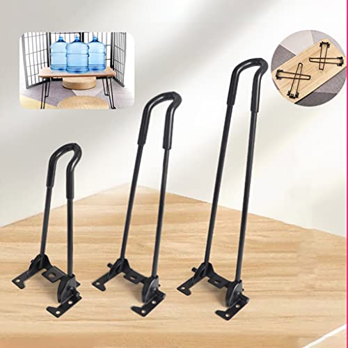 2 Stück/4 Stück Faltbare DIY-Tischbeine Modern mit Bodenschutz for Liebhaber der Holzbearbeitung oder einen professionellen Schreiner (Color : Black(2 pcs), Size : 72cm) von GUINJO