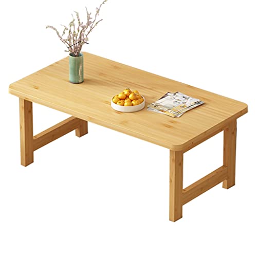 GUINJO Klappbarer Couchtisch aus Holz, niedriger Bodentisch, japanischer Tatami-Teetisch for Wohnzimmer, Arbeitszimmer, Café oder sogar Balkon (Color : Wood, Size : 80 * 48 * 45cm) von GUINJO