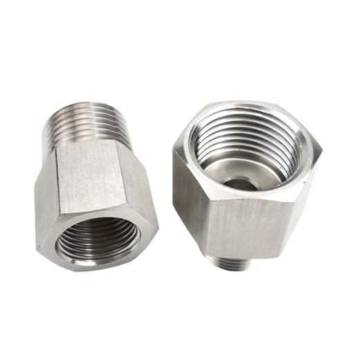 GUIPENG 1/8 "1/4" 3/8 "1/2" 3/4 "BSP Weibliche Zu Männlichen Gewinde 304 Edelstahl Rohr Fitting Hochdruck Beständig Stecker Adapter(F 1l4 x M 1l8) von GUIPENG