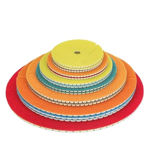 GUIPENG 1-5 Stück 3-7 Zoll Trocken-/Nass-Diamant-Polierpads Buff Disc Schleifmittel for Schleifen von Bohrern, Granit, Marmor, Quarz, Glas, Fliesen, Schleifwerkzeug(100,5PCS_7 INCHES) von GUIPENG