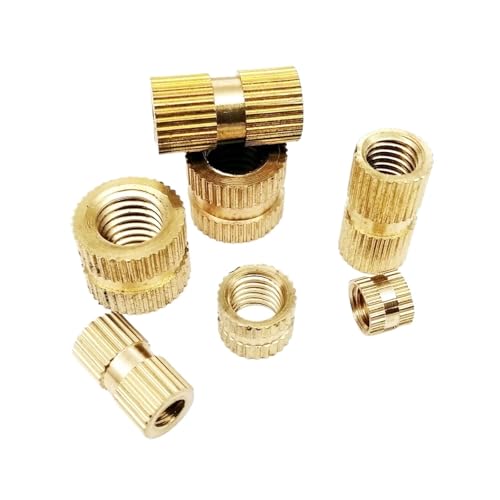 GUIPENG 10/25 Stück M1.6 M2 M2.5 M3 M4 M5 Massivmessing 3D-Drucker Heißschmelzgewinde Spritzguss Rändelmutter Eingebettete Nutsert Einsatzmutter(4mm long,25pcs M1.6(OD 2.5mm)) von GUIPENG