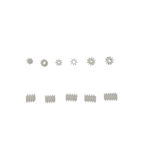 GUIPENG 10 Stück 0,5 M Modul Kleinmotor Kunststoffzahnrad 7T 8T 10T Zähne 1mm/2mm Welle Spielzeug RC Auto Getriebezahnrad 6mm Schneckengetriebe Stirnradgetriebe(Worm Gear 6x8x2mm) von GUIPENG