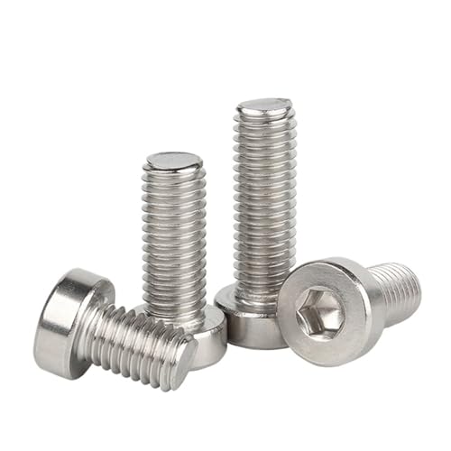 GUIPENG 2–50 Stück M3 M4 M5 M6 M8 M10 DIN7984 Edelstahl und Stahl mit schwarzer Innensechskantschraube, dünn, kurz, mit niedrigem Kopf(6mm,M5 5pcs) von GUIPENG