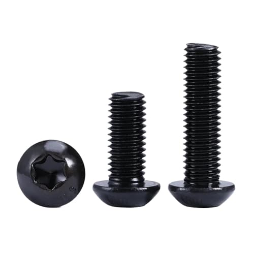 GUIPENG 2~50 Stück M3 M4 M5 M6 M8 M10 schwarze Torx-Halbrundkopfschraube, Stahl der Güteklasse 10.9, Sechslappen-Torx-Rundkopfschraube, Länge 4 mm 30(M10x16mm-5pcs) von GUIPENG