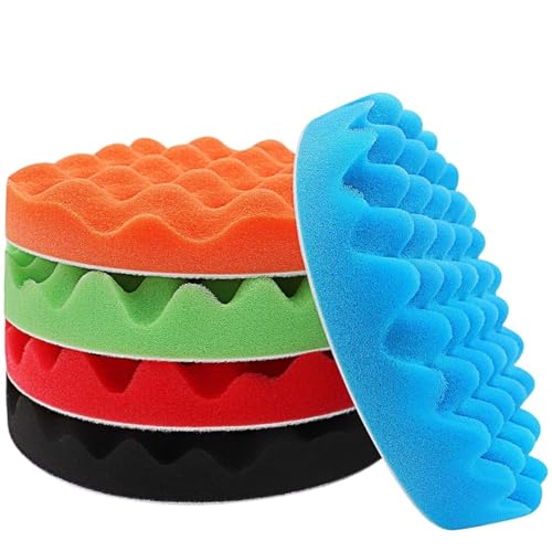 GUIPENG 3/4/5/6 Zoll Polierpads for Bohrmaschinen, Compound-Polierschwammpads for Autopolierer, 5 Stück for Polieren, Schleifen und Wachsen von Autos(6 inches) von GUIPENG