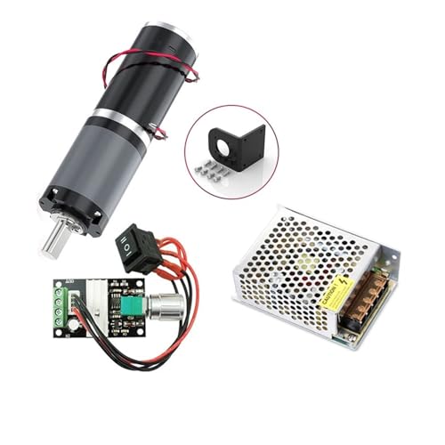 GUIPENG 32GP-31ZY Planetengetriebemotor 12 V 24 V 11 U/min – 2160 U/min 0,5 – 100 kg.cm Halterung + Controller + Stromversorgung Rückwärtsgang einstellbar(12V 42RPM,PackageB) von GUIPENG