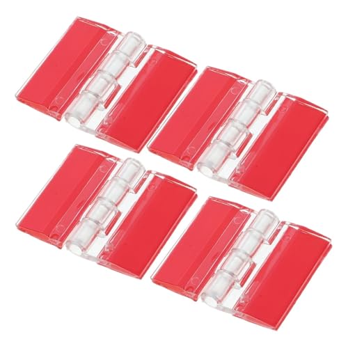 GUIPENG 4 Pcs Selbst Klebe Scharnier Acryl Scharniere Ersatz Klar Haushalt Schublade Kleine for Handwerk Selbst-adhesive(3.50X2.50X0.50CM) von GUIPENG