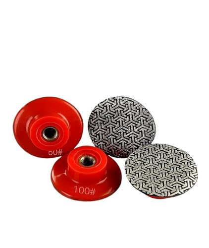 GUIPENG 4 Stück 2 Zoll 50 mm Galvanisierte Diamant-Polierpads M10 M14 Schnelle Entfernung Fliesen Glas Beton Stein Metall Polierschleifscheibe(200,4 PCS_M10) von GUIPENG