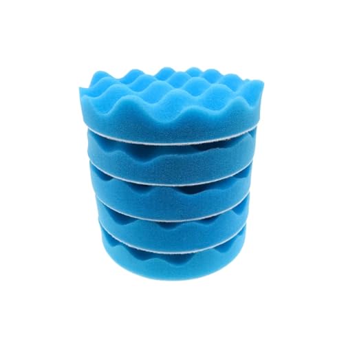 GUIPENG 5 Stück Polierpads 6 Zoll Trägerplatte Compound Schwamm Schneidpad 150 mm for Auto Puffer Polierer Compounding Waxing(Wave Blue) von GUIPENG