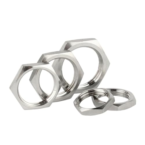 GUIPENG 5 Teile/los 304 Edelstahl Sechskantmutter Rohrverschraubung M8 M10 M12 M14 M16 M18 M20 M22 M24 M25- M40 Pitch 1mm 1,5mm Metric Female(M32x1.5x38x6 5pcs) von GUIPENG