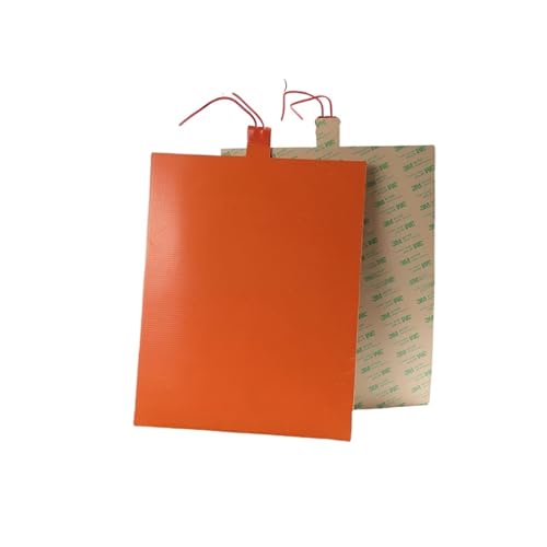 GUIPENG 5 V 12 24 110 220 Elektrische Silikonkautschuk-Heizkissen, selbstklebender Aufkleber, Heizplattenmatte, Mitte, hervorstehende Ausbuchtung, Ausgangskabel(500x200mm,110V) von GUIPENG