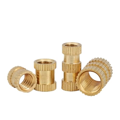 GUIPENG 50 teile/los M2 M2.5 M3 M4 M5 M6 M8 Messing Einsatzmutter Spritzguss Messing Rändelschraube Gewindeeinsätze Muttern(Length 8mm,M4x OD5mm 50pcs) von GUIPENG
