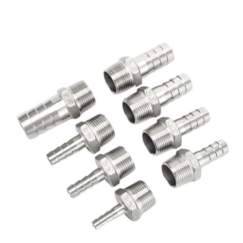 GUIPENG 6mm 8mm 10mm 12mm 1/2 "1/4" 3/8 "1/8" 304 Edelstahl BSP Außengewinde Rohrverschraubung Barb Schlauch Pagode Joint Kupplung Stecker(12mm tube,1/2") von GUIPENG