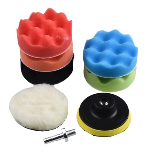 GUIPENG 8 teile/satz 3 zoll Polieren Schwamm Pad Set Auto Disc 75mm Wachsen Polierer Bohrer Adapter Reinigung werkzeug von GUIPENG