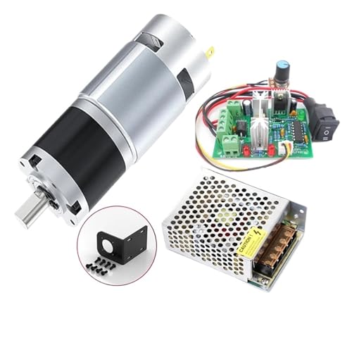 GUIPENG DC 12V24V 775 Planetengetriebemotor 8 U/min ~ 1600 U/min 1,3-253 kg.cm Hohes Drehmoment Langsame Geschwindigkeit Einstellbar CW/CCW 42mm Bürstengetriebemotor(Package H,12RPM_DC 24V) von GUIPENG