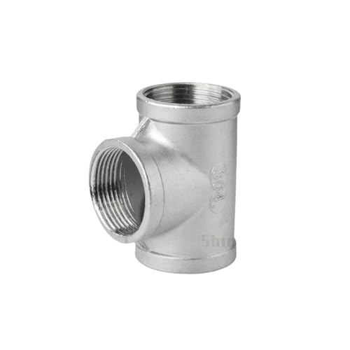 GUIPENG DN6/DN8/DN15/DN25 Männlich + männlich + Weiblich Gewinde 3 Weg T Rohr Fitting 1/4 "1/2" 3/4 "1" 1-1/4 "BSP 304 Edelstahl(Female-Female-F,G1.5 BSP) von GUIPENG