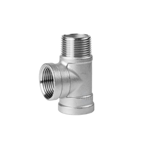 GUIPENG DN6/DN8/DN15/DN25 Männlich + männlich + Weiblich Gewinde 3 Weg T Rohr Fitting 1/4 "1/2" 3/4 "1" 1-1/4 "BSP 304 Edelstahl(Female-Female-Male,G1.2 BSP) von GUIPENG