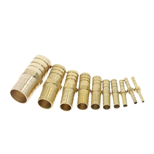 GUIPENG Gerader Schlauchanschluss aus Messing mit gleichem Widerhaken, 4 mm, 5, 6, 8, 10, 12, 16, 19, 25, Gas-Kupfer-Stichverbinder-Adapter(8mm-6mm) von GUIPENG