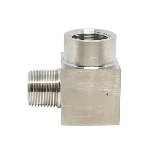 GUIPENG Hochdruck 1/8 "1/4" 3/8 "1/2" 3/4 "1 BSP NPT Weiblich Männlich Ellenbogen 90 Grad Stecker koppler 304 Edelstahl Rohr Fitting Wasser Gas(Female To Male,BSP_1/8") von GUIPENG
