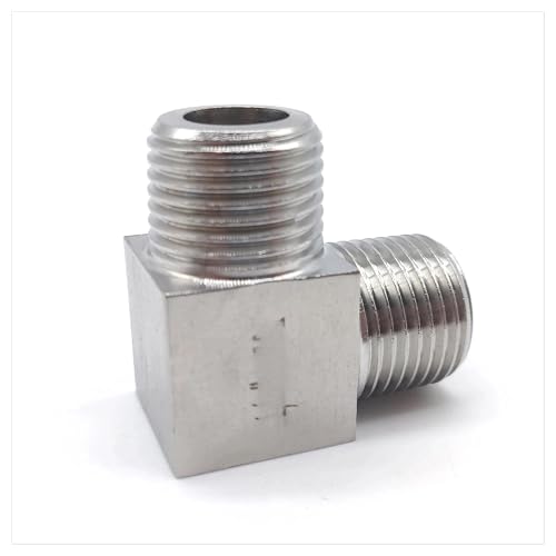 GUIPENG Hochdruck 1/8 "1/4" 3/8 "1/2" 3/4 "1 BSP NPT Weiblich Männlich Ellenbogen 90 Grad Stecker koppler 304 Edelstahl Rohr Fitting Wasser Gas(Male To Male,BSP_3/4") von GUIPENG