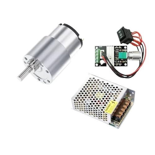 GUIPENG JGB37-520 DC 12V 24V Untersetzungsgetriebemotor Großes Drehmoment Hohe Leistung 15kg 7RPM-960RPM 520 Getriebemotor Umkehrmotor(Package H,7_12V) von GUIPENG