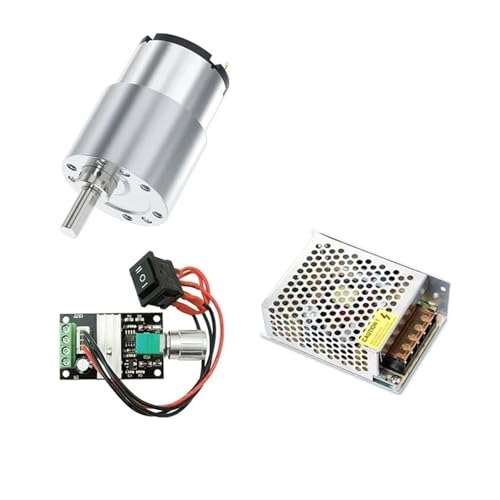 GUIPENG JGB37-520 DC 6 V 12 V 24 V Mikro-Getriebemotor 7 U/min ~ 960 U/min 0,6–93 kg.cm Hohes Drehmoment Metall Geschwindigkeit einstellbar Vorwärts-Rückwärts-Set(24V 66RPM,Package C) von GUIPENG