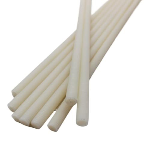 GUIPENG Kunststoff Nylon Gewindestangen Bars Beschläge M4 M5 M6 M8 M10 M12 M16 M20 M22 M24 M27 M30 M36 M40(1pc,M5x0.8x500mm) von GUIPENG