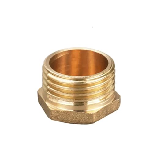 GUIPENG Kupfer 1/8" 1/4" 3/8" 1/2" 3/4" 1" Außengewinde/Innengewinde Messingrohr Sechskantkopf Endkappe Stecker Fitting Kupplung Anschlussadapter(Male Plug,1") von GUIPENG