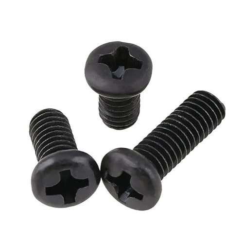 GUIPENG M1 M1.2 M1.4 M1.6 M1.7 M2 M2.5 Rundkopfschraube Schwarze Flachkopfschrauben Elektronische Maschinenschrauben und -bolzen(M1x4-100pcs) von GUIPENG