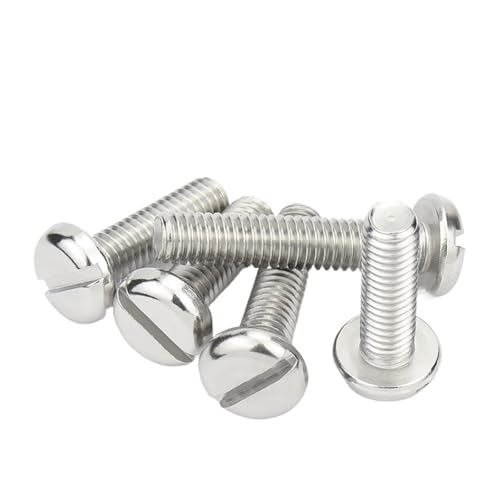 GUIPENG M1.6 M2 M2.5 M3 M4 M5 M6 M8 M10 304 A2 Edelstahl GB67 Schlitz-Flachkopf-Rundkopfschraube Bolzenlänge = 3-60 mm(10mm,M1.6-10pcs) von GUIPENG