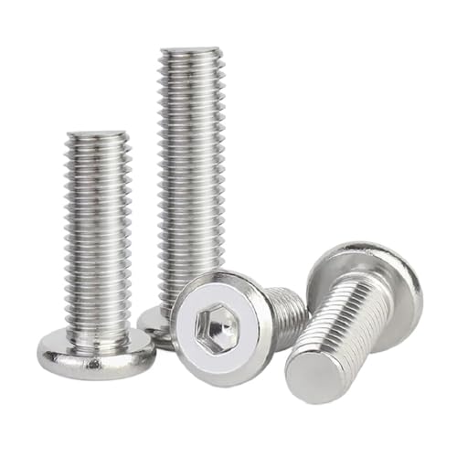 GUIPENG M2 M2.5 M3 M4 M5 304 Edelstahl Abgeschrägter Sechskant Abgeschrägter Flachrundkopf Innensechskantschraube Möbelholzschraube(3mm,M2.5-(100Pcs)) von GUIPENG