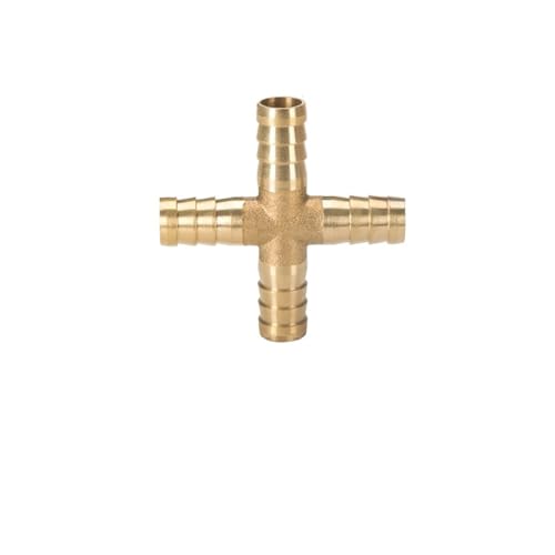 GUIPENG Messing-Rohrverschraubung mit Widerhaken, 2-, 3- und 4-Wege-Anschluss for 4 mm, 5, 6, 8, 10, 12, 16, 19 Schlauch, Kupfer-Pagoden-Wasserrohrverschraubungen(Cross 4 Way,5mm) von GUIPENG