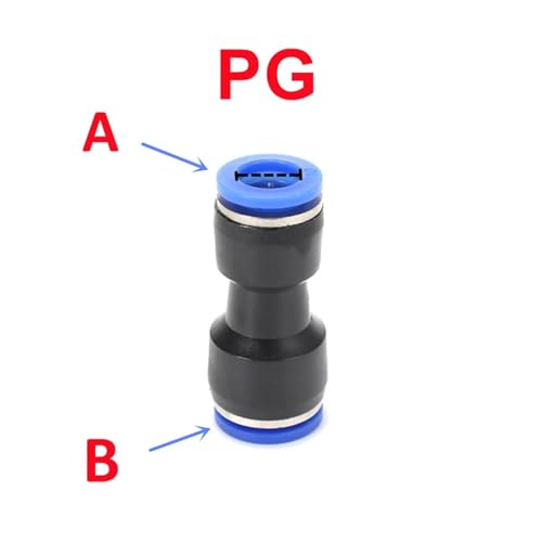 GUIPENG Pneumatische Armaturen Rohrverbinder Rohr 4 5 14mm OD Schlauch Reduzierung 8 10 12mm PG PVG PEG PW PZAG Kunststoff Push In Air Quick Fitting(PG,A 8MM_B 6MM) von GUIPENG