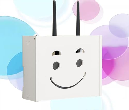GUIXAN Floating WiFi Router Shelf Router Shelf White Storage Box Shelf Cords WiFi Shelf Box Wireless Router Sort Hider,B-22x20x8.5cm von GUIXAN