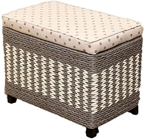 GUIXAN Fußhocker Fußhocker Aufbewahrungsboxen Ottomane Erwachsene Fußhocker Rest Weave Fußhocker Pouffes Multifunktionshocker Stuhl Für Wohnzimmer Schlafzimmer Home Decor Stuhl von GUIXAN