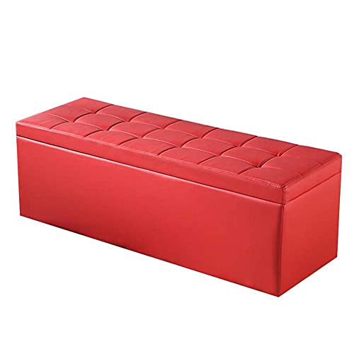 GUIXAN Fußhocker Ottomane Fußhocker Poufs und Fußhocker Ottomane Truhe Box Sitzbank Aufbewahrung Wechselschuhe PU-Material Wasserdicht Schmutzabweisend Massivholzrahmen, 7 Farben (Farbe: von GUIXAN