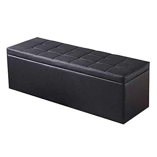 GUIXAN Fußhocker Ottomane Fußhocker Poufs und Fußhocker Ottomane Truhe Box Sitzbank Aufbewahrung Wechselschuhe PU-Material Wasserdicht Schmutzabweisend Massivholzrahmen, 7 Farben (Farbe: von GUIXAN