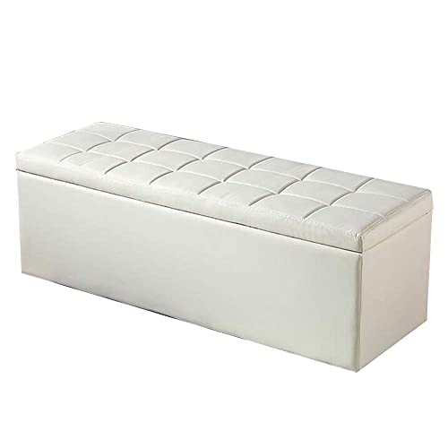 GUIXAN Fußhocker Ottomane Fußhocker Poufs und Fußhocker Ottomane Truhe Box Sitzbank Aufbewahrung Wechselschuhe PU-Material Wasserdicht Schmutzabweisend Massivholzrahmen, 7 Farben (Farbe: von GUIXAN