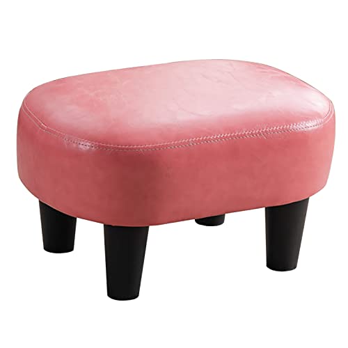 GUIXAN Rechteckiger gepolsterter Fußhocker | Beinstütze für das Wohnzimmer im Innenbereich | Robuster und bequemer Sofahocker mit Lederbezug | Kleiner Ottoman für den Eingangsbereich des von GUIXAN