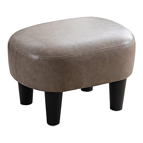 GUIXAN Rechteckiger gepolsterter Fußhocker | Beinstütze für das Wohnzimmer im Innenbereich | Robuster und bequemer Sofahocker mit Lederbezug | Kleiner Ottoman für den Eingangsbereich des von GUIXAN