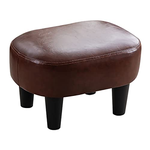 GUIXAN Rechteckiger gepolsterter Fußhocker | Beinstütze für das Wohnzimmer im Innenbereich | Robuster und bequemer Sofahocker mit Lederbezug | Kleiner Ottoman für den Eingangsbereich des von GUIXAN