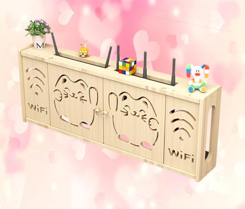 GUIXAN Router Shelf No Drill WiFi Router Storage Box Floating Shelves WiFi Router Shelf Storage Box Wall Mount,B-71x28cm von GUIXAN