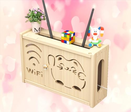 GUIXAN Router Shelf Wall Mounted WiFi Router Storage Box Floating Shelves Wall Mount Box WiFi Router Shelf Extension,B-36x24cm von GUIXAN