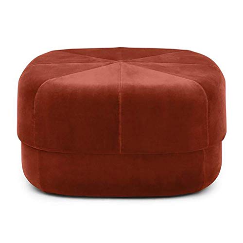 GUIXAN Runder Ottoman-Fußhocker, Fußhocker Pouf Gepolsterter Fußpouf - Niedriger Pouf Sofahocker - Samtsitz für Wohnzimmer von GUIXAN